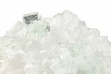 Glass-Clear, Green Cubic Fluorite Crystals on Quartz - China #205564-2